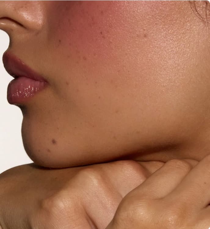Rosy makeup on a model
