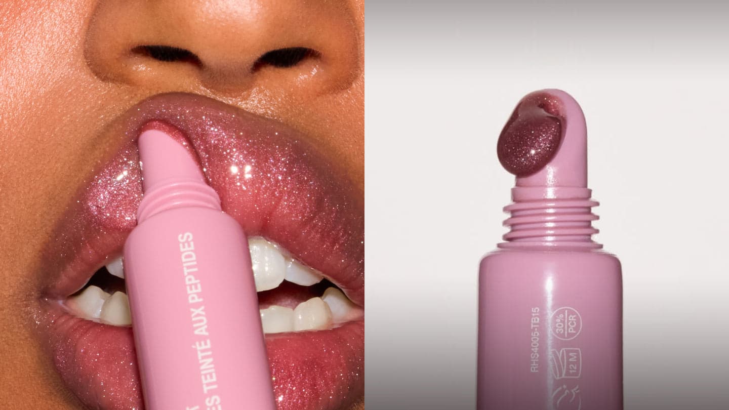 Temporary reference image of glossy lips and a beauty product